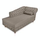 Divã Chesterfield Capitonado Marrom Rato com Strass Suede Divã Chesterfield Capitonado Marrom Rato com Strass Suede