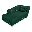 Divã Chesterfield Capitonado Verde com Strass Suede Drossi