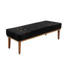 Divã Recamier Banco Base Madeira para Quarto Gênova 90cm Suede Preto S04 - D'Rossi Divã Recamier Banco Base Madeira para Quarto Gênova 90cm Suede Preto S04 - D'Rossi