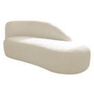 Divã Recamier Curvo Luna 140cm Lado Direito Linho Bege
