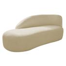Divã Recamier Curvo Luna 140cm Lado Esquerdo Suede Bege