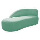 Divã Recamier Curvo Luna 185cm Lado Esquerdo Suede - Doce Sonho Móveis