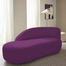 Divã Recamier Curvo Luna 185cm Lado Esquerdo Suede Roxo