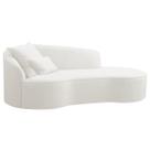 Divã Recamier Curvo Sala de Estar Inglaterra Lado Direito 150cm Bouclé Branco - INCASA DECOR