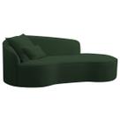 Divã Recamier Curvo Sala de Estar Inglaterra Lado Direito 150cm Linho Verde - INCASA DECOR Divã Recamier Curvo Sala de Estar Inglaterra Lado Direito 150cm Linho Verde - INCASA DECOR
