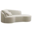 Divã Recamier Curvo Sala de Estar Inglaterra Lado Direito 200cm Bouclé Bege - INCASA DECOR