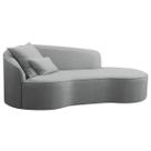 Divã Recamier Curvo Sala de Estar Inglaterra Lado Direito 200cm Bouclé Cinza - INCASA DECOR Divã Recamier Curvo Sala de Estar Inglaterra Lado Direito 200cm Bouclé Cinza - INCASA DECOR
