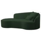 Divã Recamier Curvo Sala de Estar Inglaterra Lado Esquerdo 150cm Linho Verde - INCASA DECOR