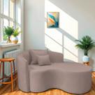 Divã Recamier Curvo Sala de Estar Recepção Inglaterra 150cm Lado Direito Linho Divã Recamier Curvo Sala de Estar Recepção Inglaterra 150cm Lado Direito Linho