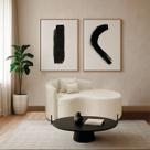 Divã Recamier Curvo Sala de Estar Recepção Inglaterra 150cm Pés Metal Preto Lado Direito Bouclé Divã Recamier Curvo Sala de Estar Recepção Inglaterra 150cm Pés Metal Preto Lado Direito Bouclé