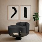 Divã Recamier Curvo Sala de Estar Recepção Inglaterra 150cm Pés Metal Preto Lado Esquerdo Linho Divã Recamier Curvo Sala de Estar Recepção Inglaterra 150cm Pés Metal Preto Lado Esquerdo Linho