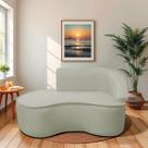 Divã Recamier Curvo Sala de Estar Recepção Marrocos 150cm Lado Esquerdo Bouclé