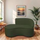 Divã Recamier Curvo Sala de Estar Recepção Marrocos 150cm Lado Esquerdo Linho