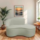 Divã Recamier Curvo Sala de Estar Recepção Marrocos 160cm Lado Direito Bouclé