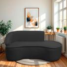 Divã Recamier Curvo Sala de Estar Recepção Marrocos 180cm Lado Direito Bouclé