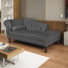 Divã Recamier Dora 160cm Lado Direito Linho Cinza Escuro Divã Recamier Dora 160cm Lado Direito Linho Cinza Escuro