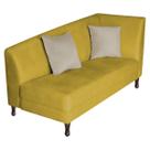 Divã Recamier Heitor 140cm com Almofada Lado Esquerdo Suede - Doce Sonho Móveis