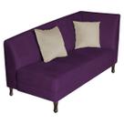 Divã Recamier Heitor 140cm com Almofada Lado Esquerdo Suede - Doce Sonho Móveis