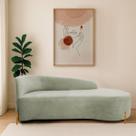 Divã Recamier Orgânico França 140cm Lado Dir Pés De Madeira Bouclé