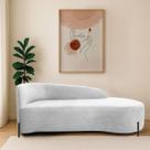 Divã Recamier Orgânico França 140cm Lado Dir Pés metal Preto Bouclé Divã Recamier Orgânico França 140cm Lado Dir Pés metal Preto Bouclé