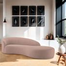 Divã Recamier Orgânico França 140cm Lado Direito Linho - Amarena Moveis