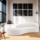 Divã Recamier Orgânico França 140cm Lado Esquerdo Bouclé Branco - Amarena Moveis Divã Recamier Orgânico França 140cm Lado Esquerdo Bouclé Branco - Amarena Moveis