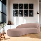 Divã Recamier Orgânico França 140cm Lado Esquerdo Linho Rose - Amarena Moveis