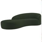 Divã Recamier Orgânico França 140cm Lado Esquerdo Linho Verde - Amarena Moveis
