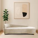 Divã Recamier Orgânico França 160cm Lado Dir Pés metal Dourado Bouclé