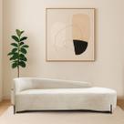 Divã Recamier Orgânico França 160cm Lado Dir Pés Metal Preto Linho