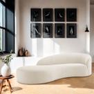 Divã Recamier Orgânico França 160cm Lado Esquerdo Bouclé - Amarena Moveis