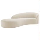 Divã Recamier Orgânico França 160cm Lado Esquerdo Bouclé Bege - Amarena Moveis