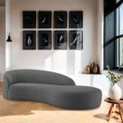 Divã Recamier Orgânico França 200cm Lado Direito Linho - Amarena Moveis