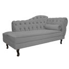 Divã Recamier Sofá Juliana 140cm Lado Esquerdo Suede Cinza - AM Decor