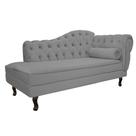 Divã Recamier Sofá Juliana 140cm Lado Esquerdo Suede Cinza AM Decor