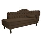 Divã Recamier Sofá Juliana 140cm Lado Esquerdo Suede Marrom - AM Decor
