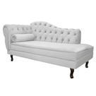 Divã Recamier Sofá Juliana 160cm Lado Direito Suede Branco - AM Decor