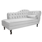 Divã Recamier Sofá Juliana 160cm Lado Esquerdo Suede Branco - AM Decor