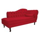 Divã Recamier Sofá Juliana 160cm Lado Esquerdo Suede Vermelho - AM Decor