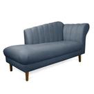 Divã Recife Suede Azul Marinho 165 Cm Pés Chanfrado Castanho - D'rossi