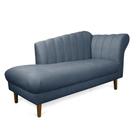 Divã Recife Suede Azul Marinho 165 cm Pés Chanfrado Castanho M11 - D'Rossi Divã Recife Suede Azul Marinho 165 cm Pés Chanfrado Castanho M11 - D'Rossi