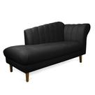 Divã Recife Suede Preto 165 cm Pés Chanfrado Castanho M11 - D'Rossi