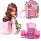 Diver Mochila Casinha 3 Cômodos + Boneca Divertoys 23pçs