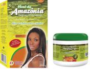 Divina Dama Amazonia Castanho Escuro Hene em Po 200gr + Creme Branco 500gr Incolor