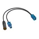 Divisor de Antena de Carro Bingfu Fakra Z - Macho/Fêmea para DIN (15cm)