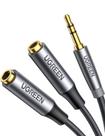 Divisor de Áudio UGREEN 3.5mm - 2 Fêmeas para 1 Macho Estéreo