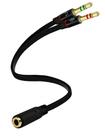 Divisor de fone de ouvido D & K Exclusive 3,5 mm feminino para 2 machos