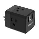 Divisor de saída POWSAV Cube com carregador USB C de 6 portas preto