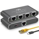 Divisor Ethernet ATLAHET 1 a 4 1000 Mbps com Ethernet e USB