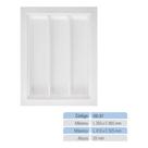 Divisor Organizador Talheres Gaveta Cozinha 3 Divisórias Branco OG-87